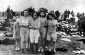 A group of Jewish women, among them Naomi Yankelowitz, Miriam and Fruma Parvie, huddled together, waiting to be shot on the beach. ©Source: Bunderarchiv/ Yad Vashem Photo Archives, 4613/626