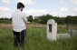 Medel Samama, Yahad-In Unum's rabbinical adviser, at the Rabbi's grave   © Olga Szymerowska - Yahad-In Unum