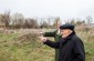 Nina and Mykola S. at the location of the pigsty where a camp for the Jews from Bukovina and Bessarabia was created. ©Les Kasyanov/Yahad - In Unum