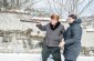 The Yahad team with the witness at the execution site. ©Les Kasyanov/Yahad-In Unum