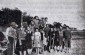 A group of Jewish women and girls from Tarnogrod being taken in a convoy under guard by a German soldier to heavy forced labor. Source: https://www.jewishgen.org