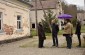 Antanas T., born in 1930, with the Yahad team at the former ghetto in Antanašė Manor. ©Cristian Monterroso/Yahad - In Unum