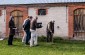 The Yahad’s team with the witness Jozef B., in the courtyard of his house in Dubica. ©Les Kasyanov/Yahad - In Unum