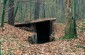 A bunker in the Parczew forest near Ochoza, reconstructed on the site of the Jewish camp liquidated by the Germans in December 1942. ©Les Kasyanov /Yahad - In Unum